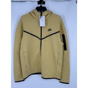 Nike Tech Fleece Sportswear Full Zip Up Hoodie‎ Jacket Yellow CU4489-700 Medium